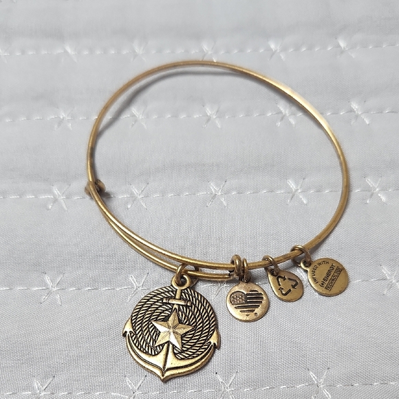 Alex and Ani Gold Nautical Charm Bracelet - Picture 1 of 4